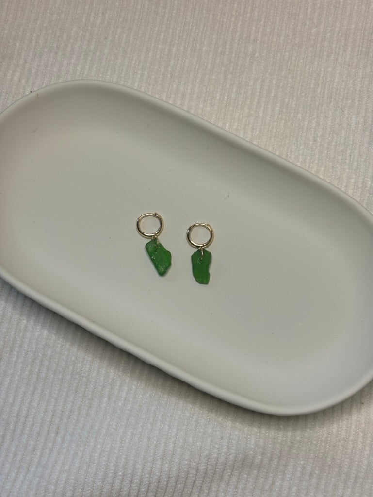 Gold-Filled Sea Glass Huggie Hoop Earrings