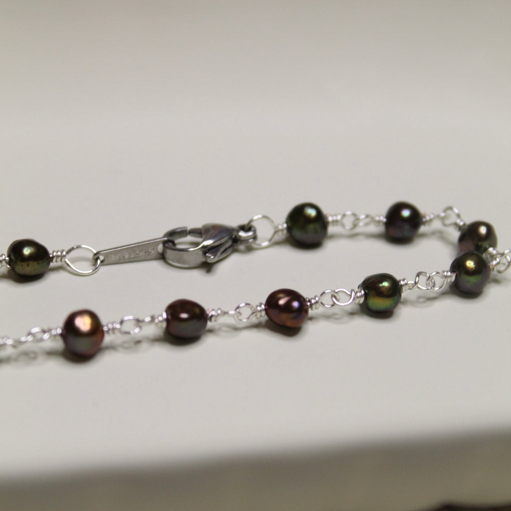 Plated Pearl Link Bracelet
