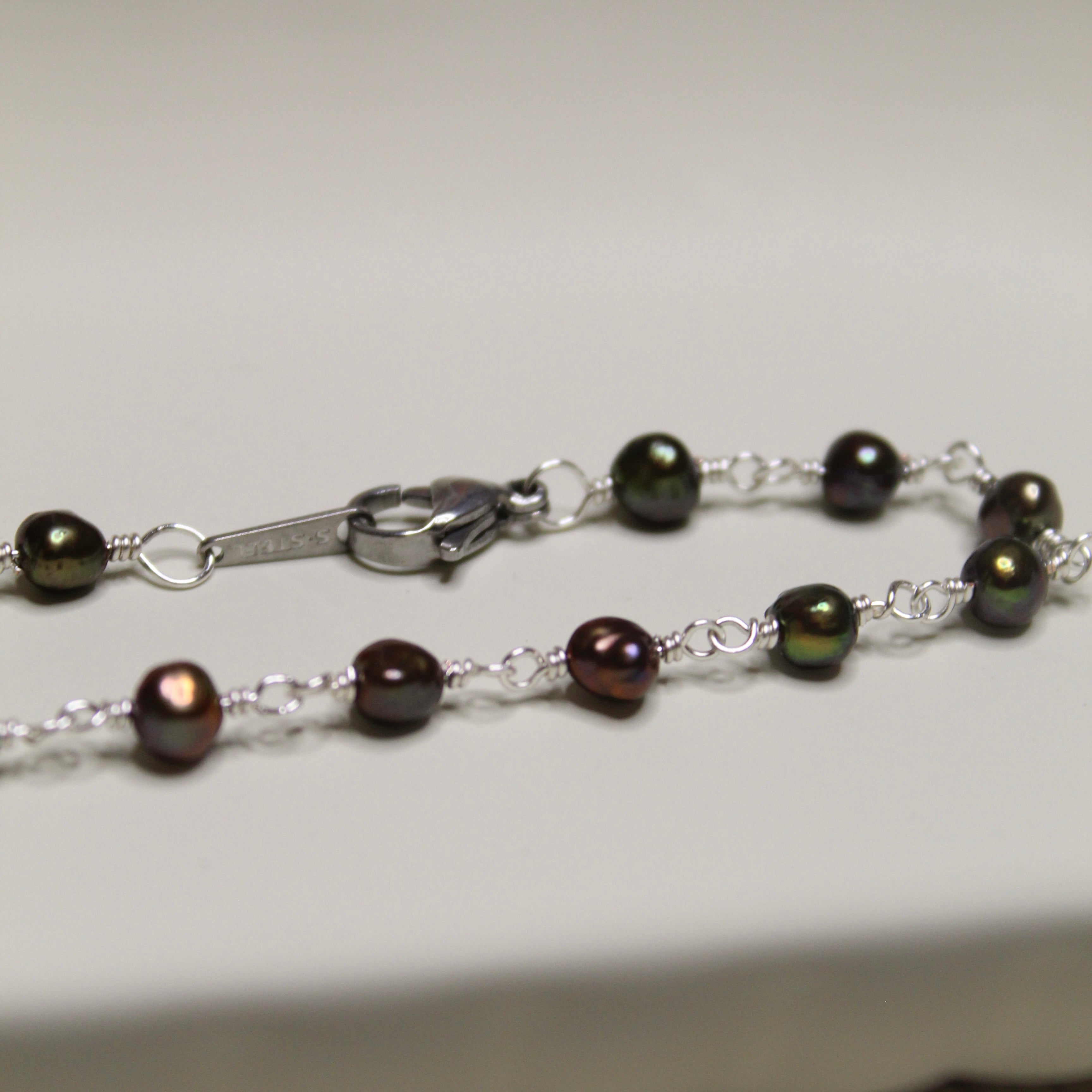 Plated Pearl Link Bracelet