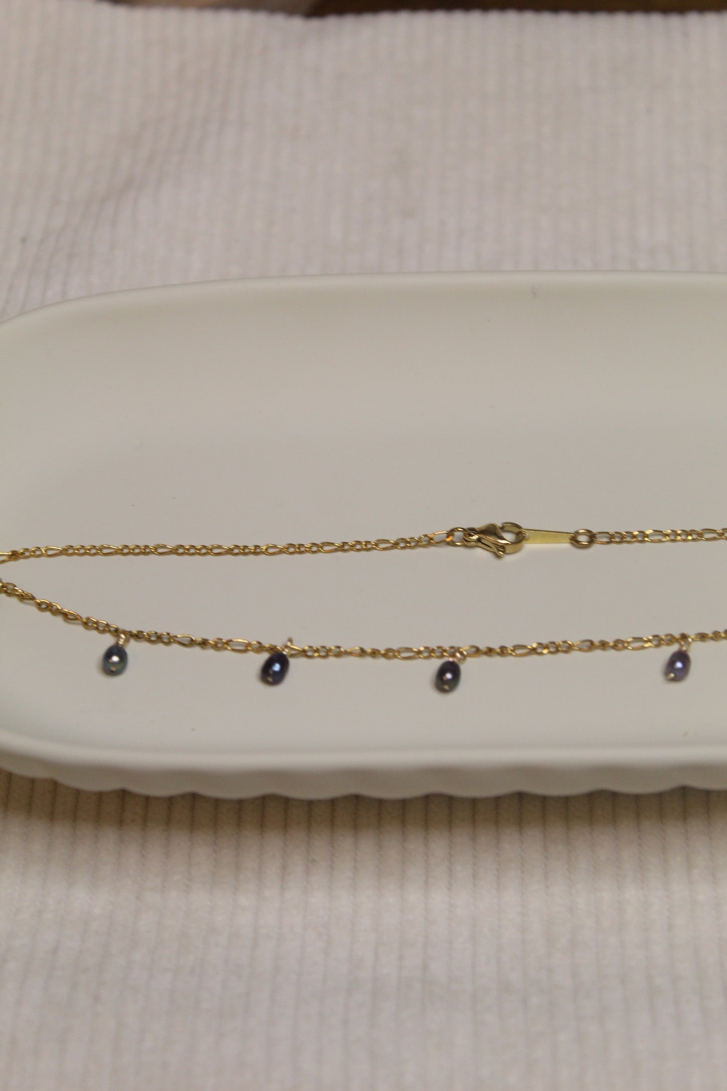 Gold Plated Pearl Dangle Necklace