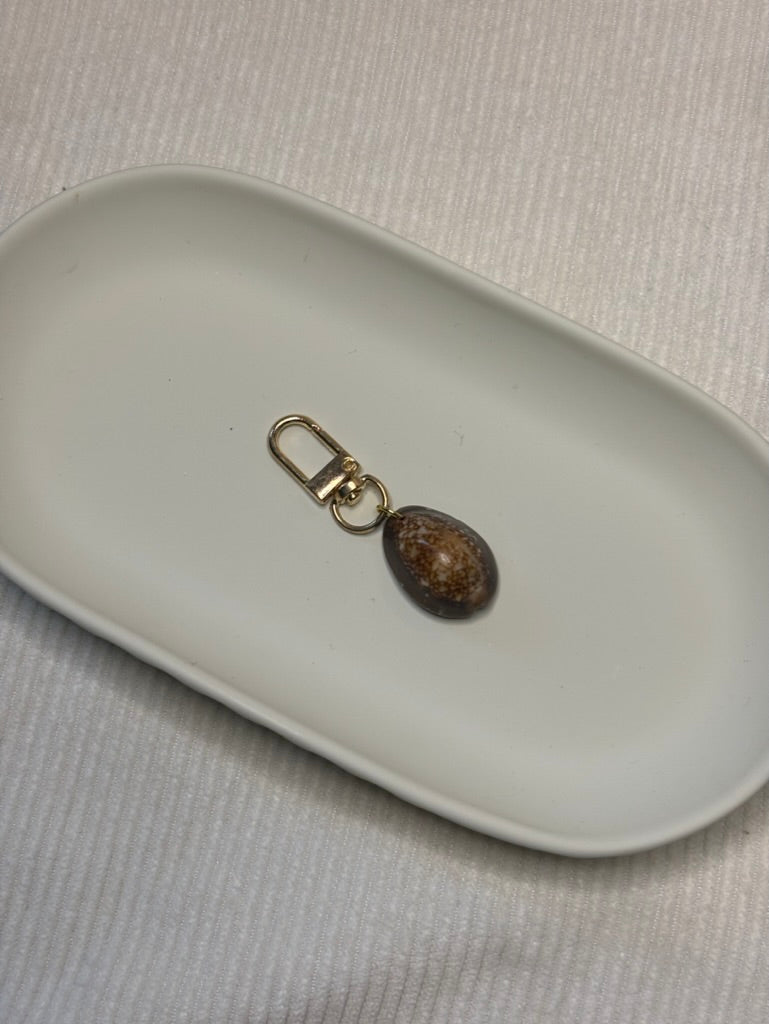 Gold Cowrie Shell Keychain