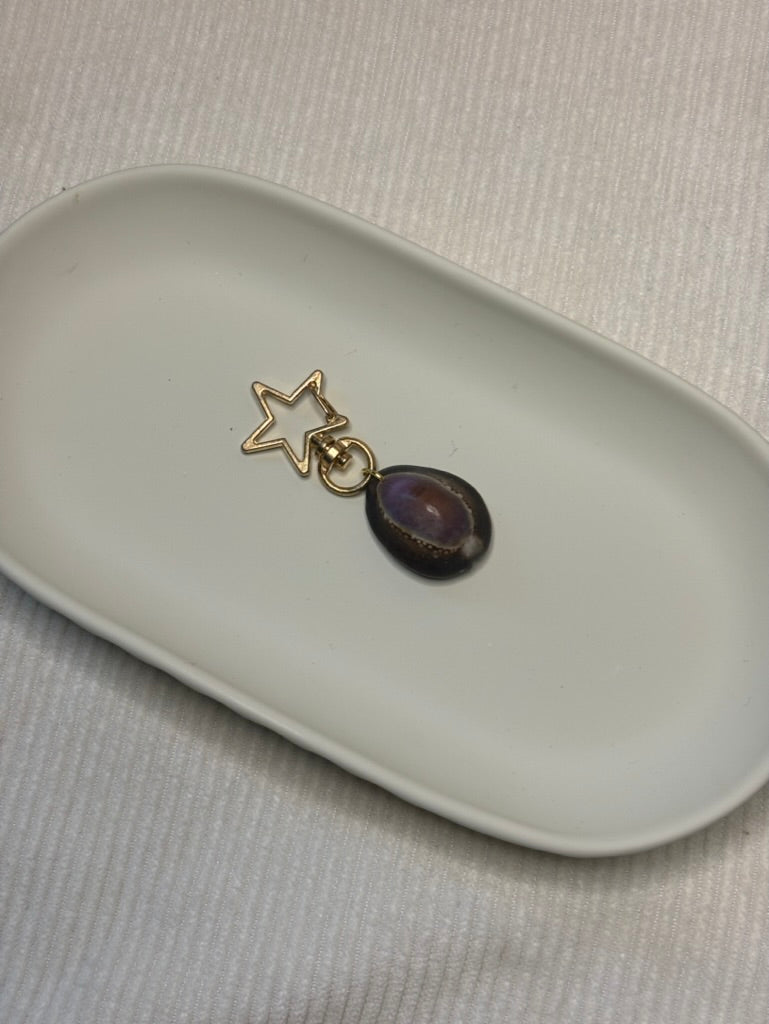 Gold Cowrie Shell Keychain