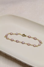 Plated Pearl Link Bracelet