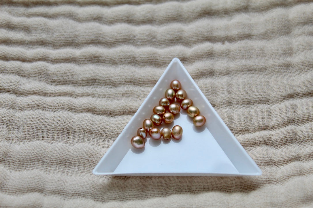 Gold Plated Triple Pearl Chain Necklace