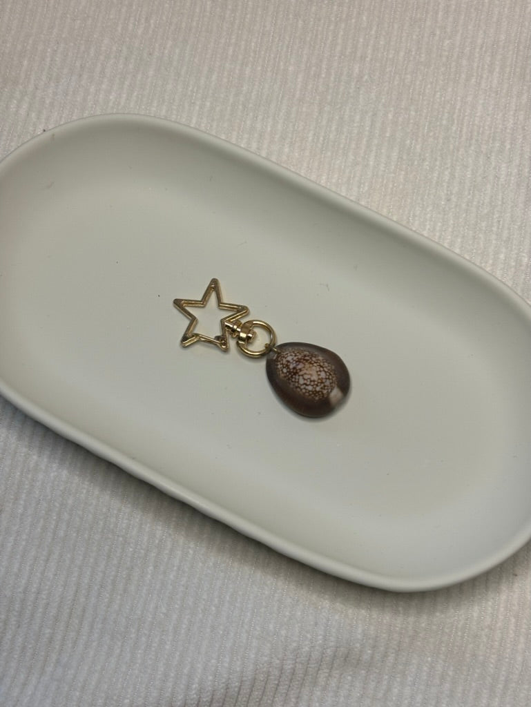 Gold Cowrie Shell Keychain