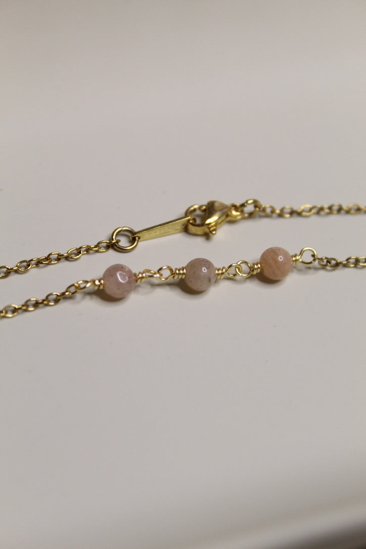 Gold Plated Gemstone Link Chain Bracelet
