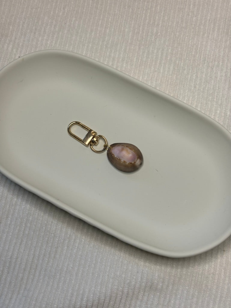 Gold Cowrie Shell Keychain