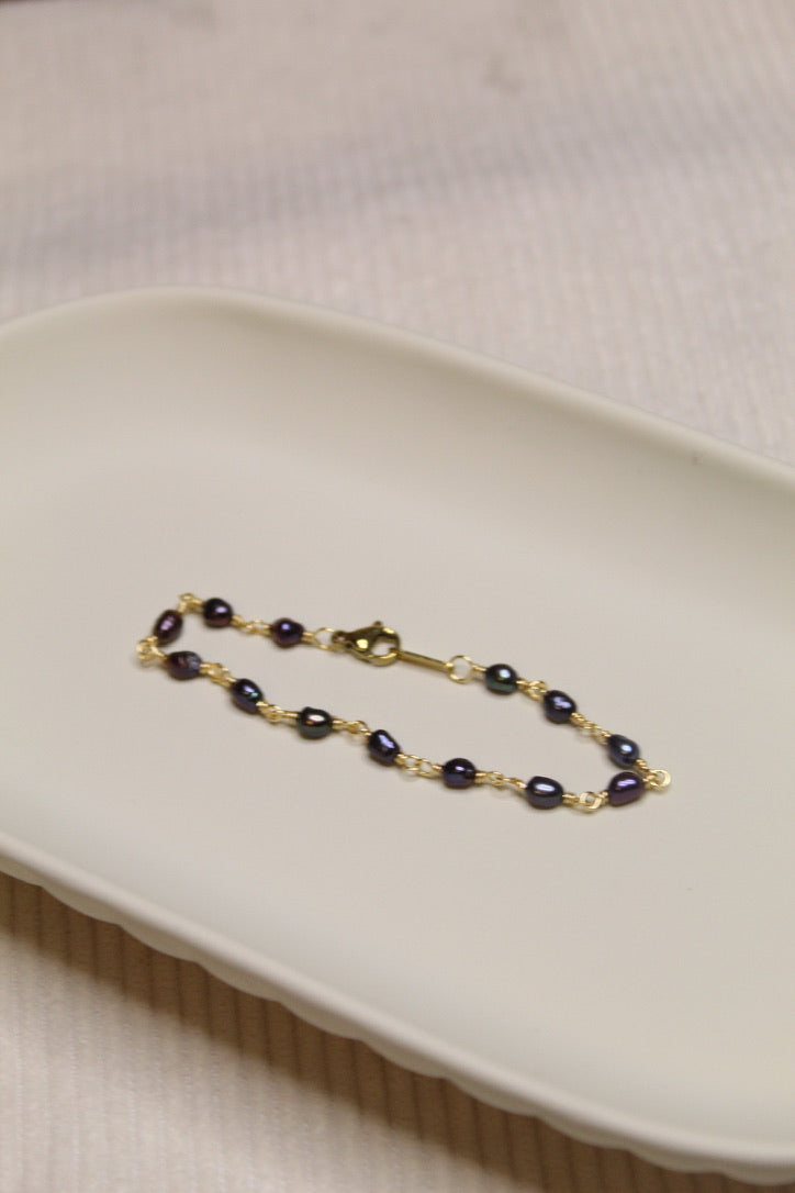 Plated Pearl Link Bracelet