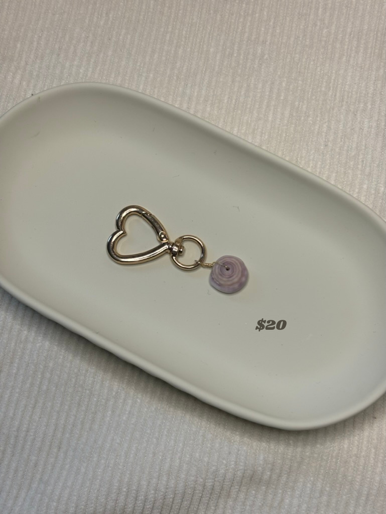 Gold Puka Shell Keychain