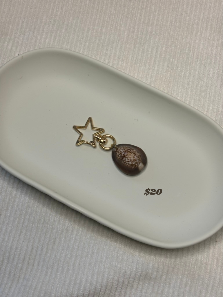 Gold Cowrie Shell Keychain