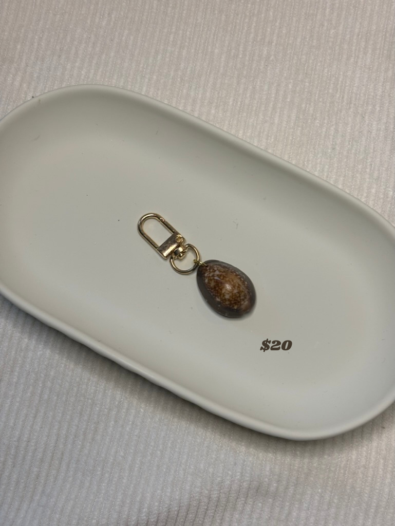Gold Cowrie Shell Keychain