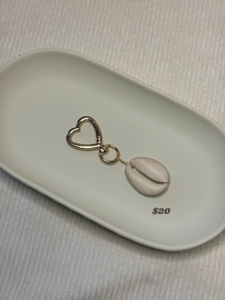 Gold Cowrie Shell Keychain