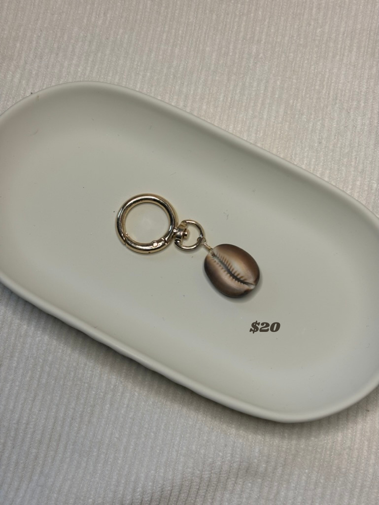 Gold Cowrie Shell Keychain