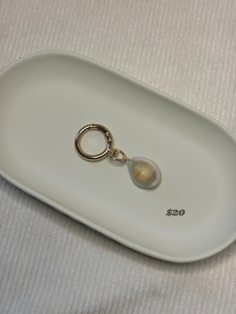 Gold Cowrie Shell Keychain