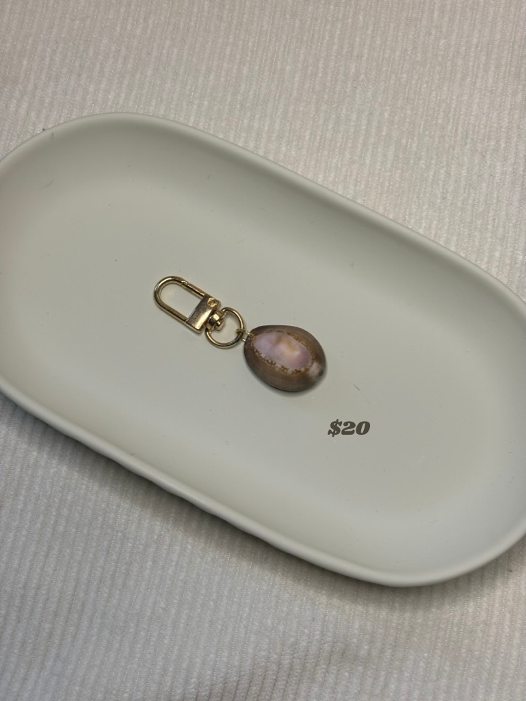 Gold Cowrie Shell Keychain