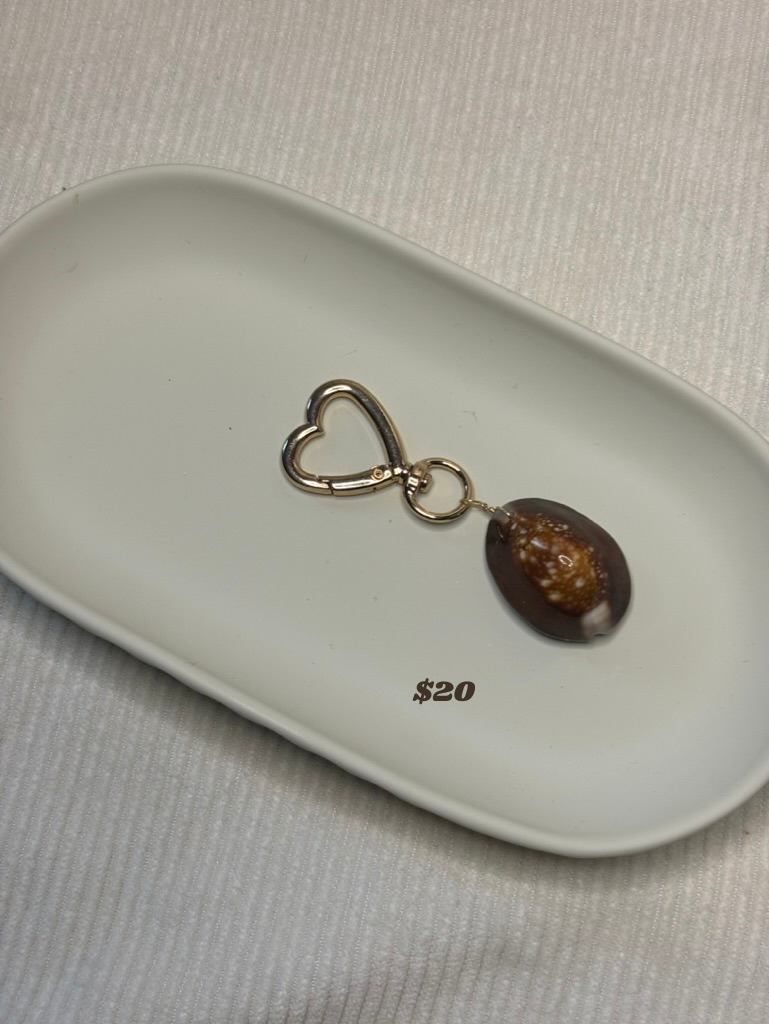 Gold Cowrie Shell Keychain