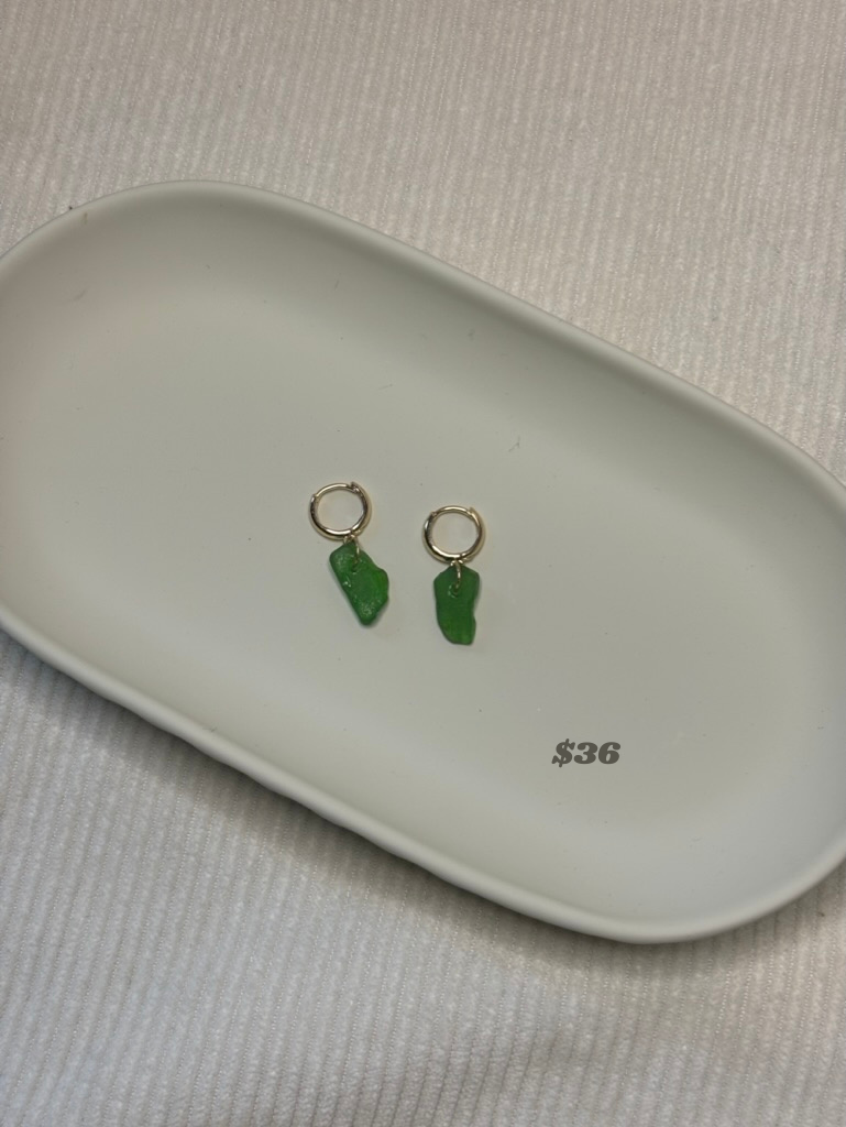 Gold-Filled Sea Glass Huggie Hoop Earrings