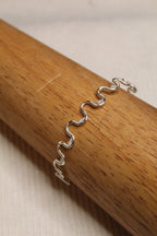 Gold/Silver Plated Gemstone Wavy Bangle Bracelet