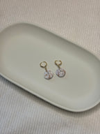 Gold-Filled Puka Shell Huggie Hoop Earrings