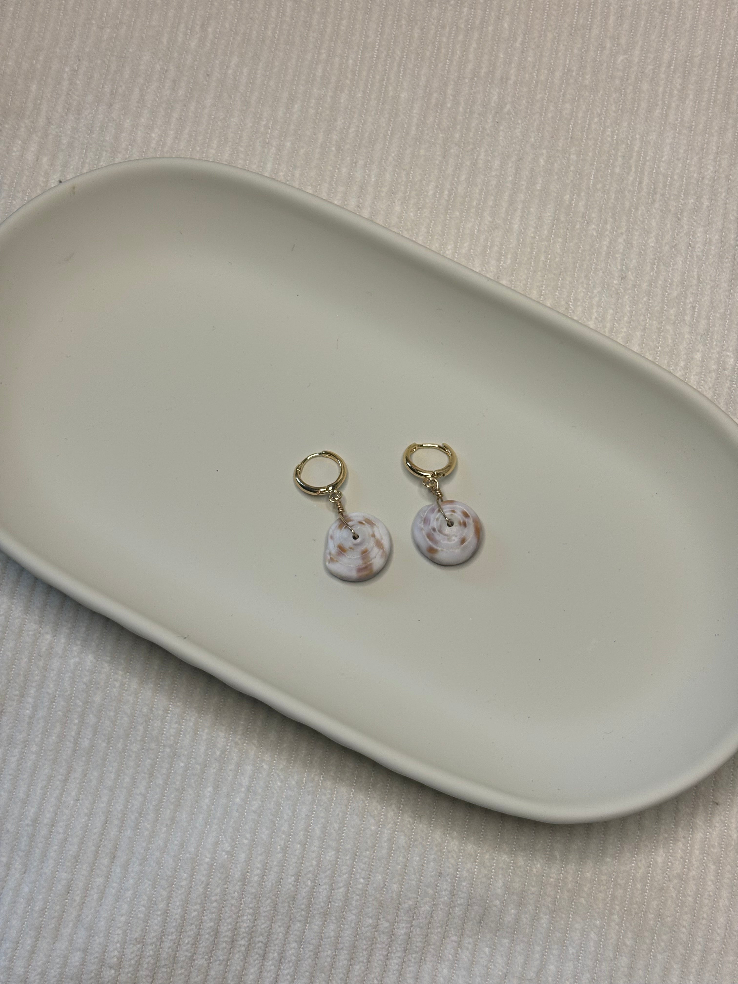 Gold-Filled Puka Shell Huggie Hoop Earrings