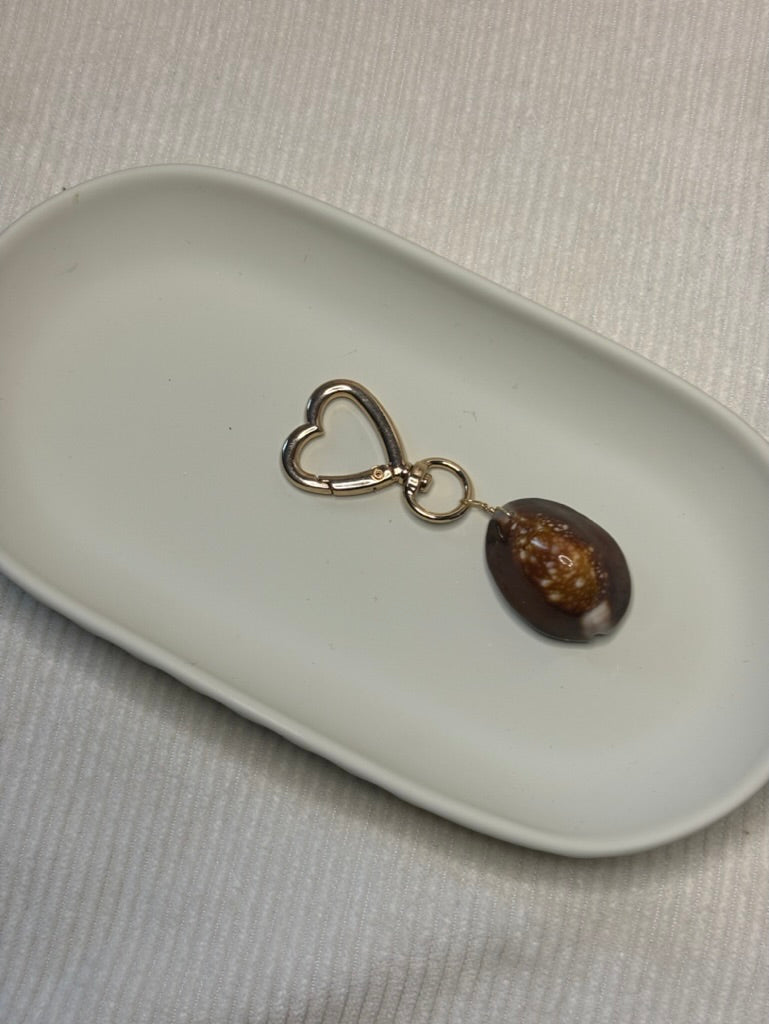Gold Cowrie Shell Keychain