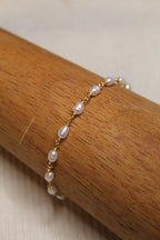 Plated Pearl Link Bracelet