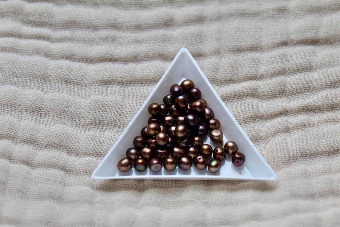 Gold Plated Triple Pearl Chain Necklace