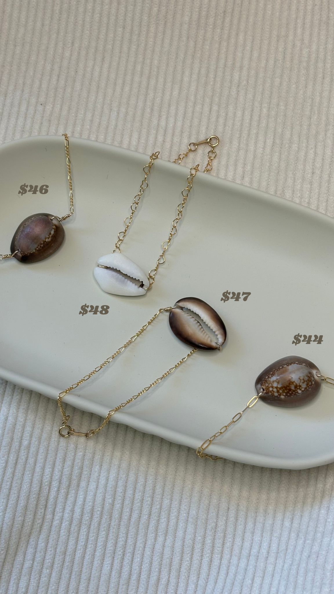 Gold-Filled Cowrie Shell Chain Bracelet