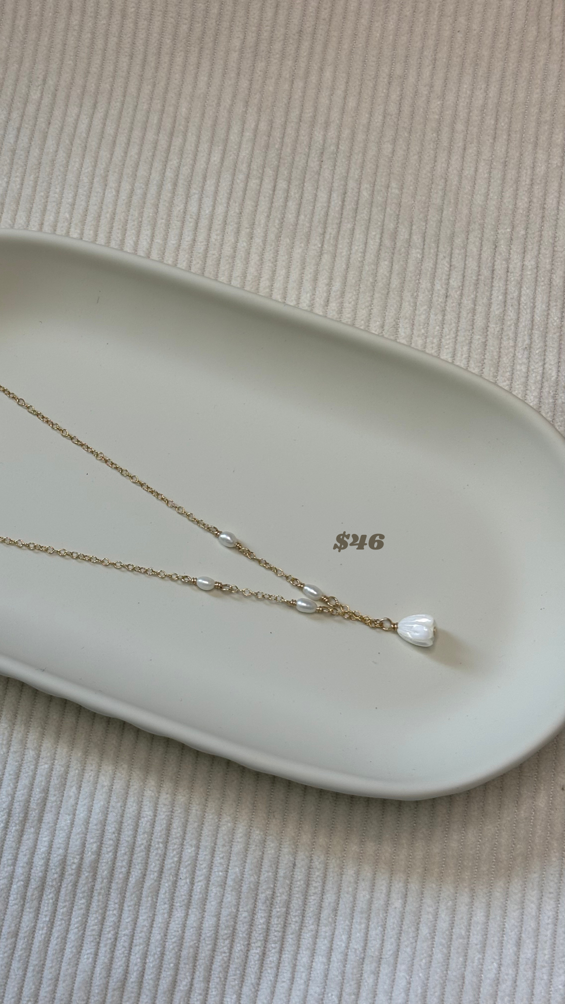 Gold-Filled Mother of Pearl Pikake & Freshwater Pearl Necklace