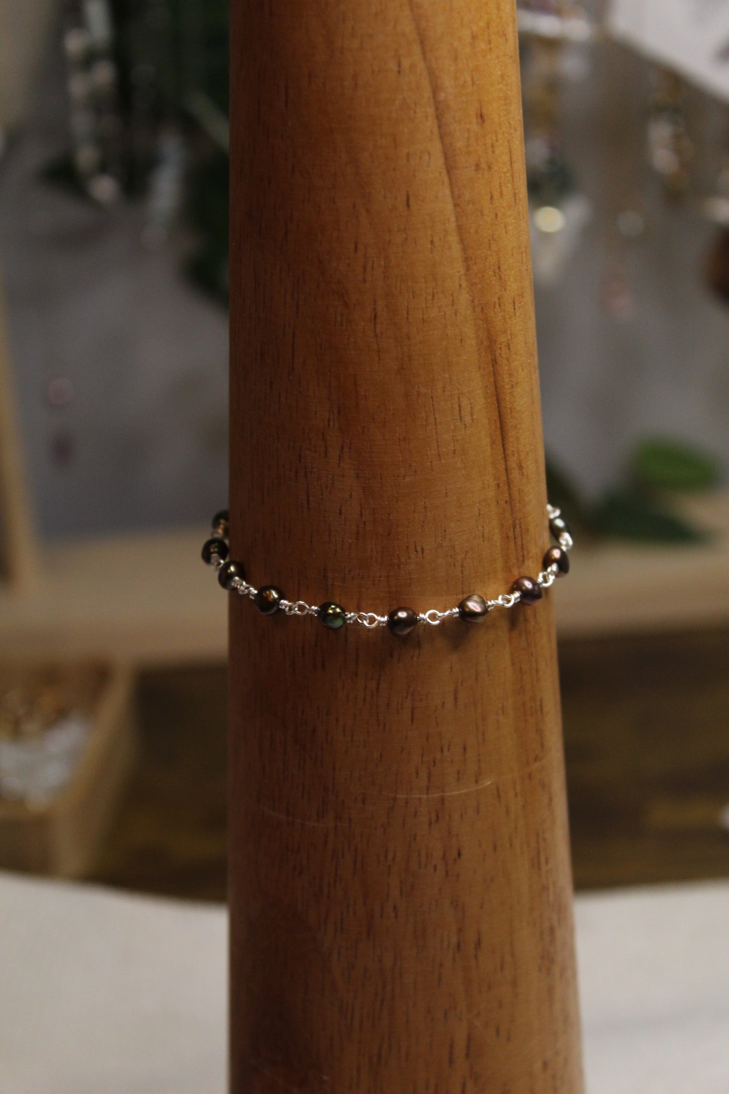 Plated Pearl Link Bracelet