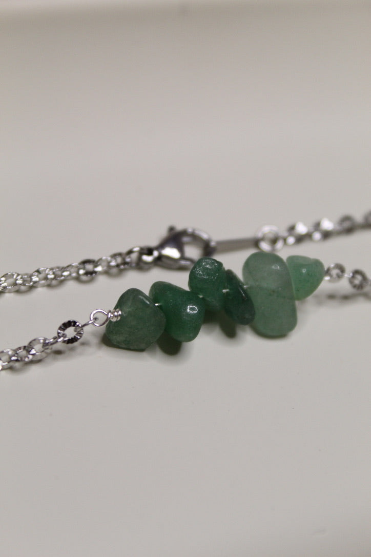 Stainless Steel Gemstone Chip Necklace