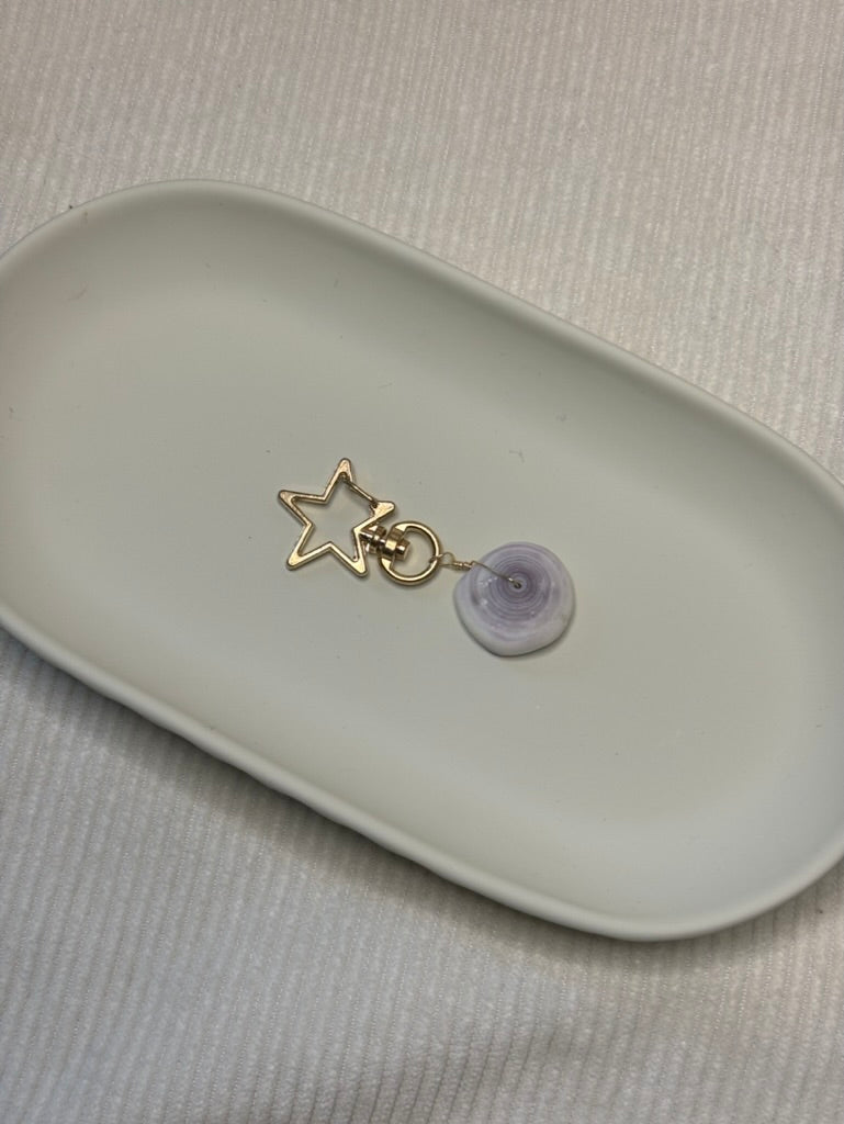 Gold Puka Shell Keychain