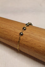 Gold Plated Half Pearl Half Chain Bracelet