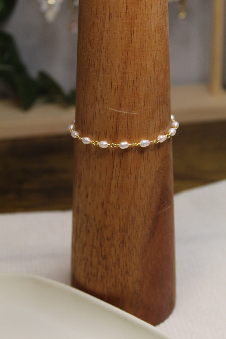 Plated Pearl Link Bracelet