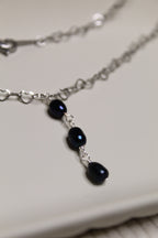 Stainless Steel Pearl Lariat Necklace