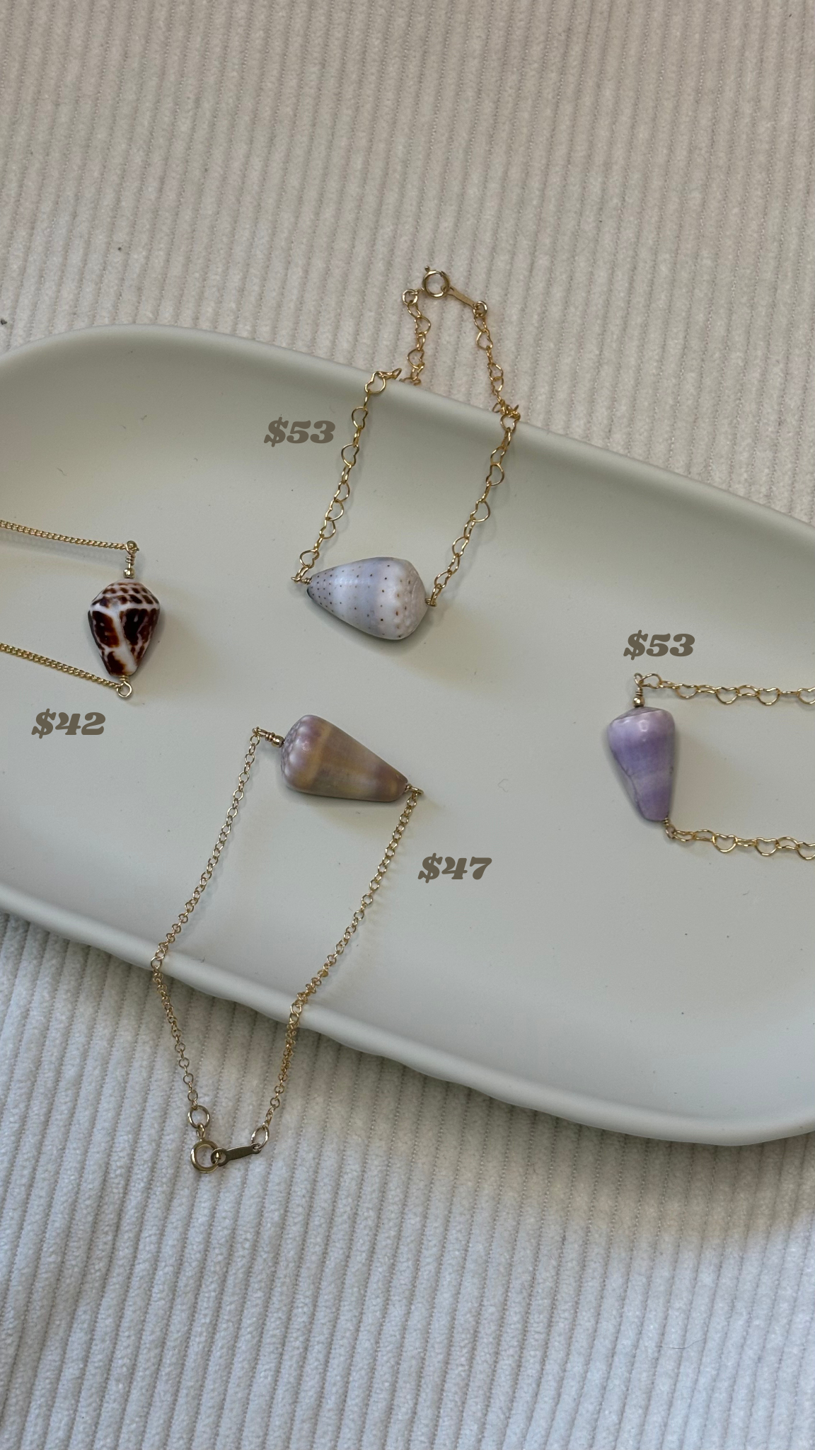 Gold-Filled Cone Shell Chain Bracelet