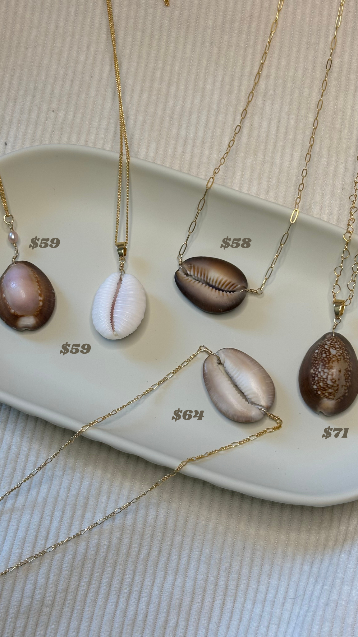 Gold-Filled Cowrie Shell Chain Necklace