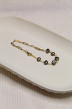 Gold Plated Half Pearl Half Chain Bracelet