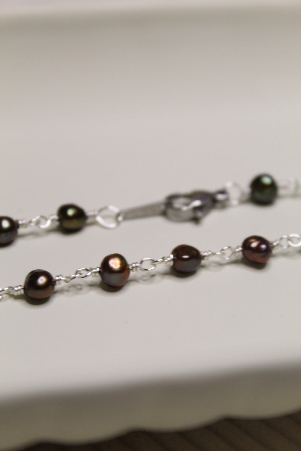 Plated Pearl Link Bracelet