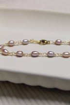 Plated Pearl Link Bracelet