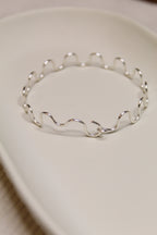 Gold/Silver Plated Wavy Bangle Bracelet