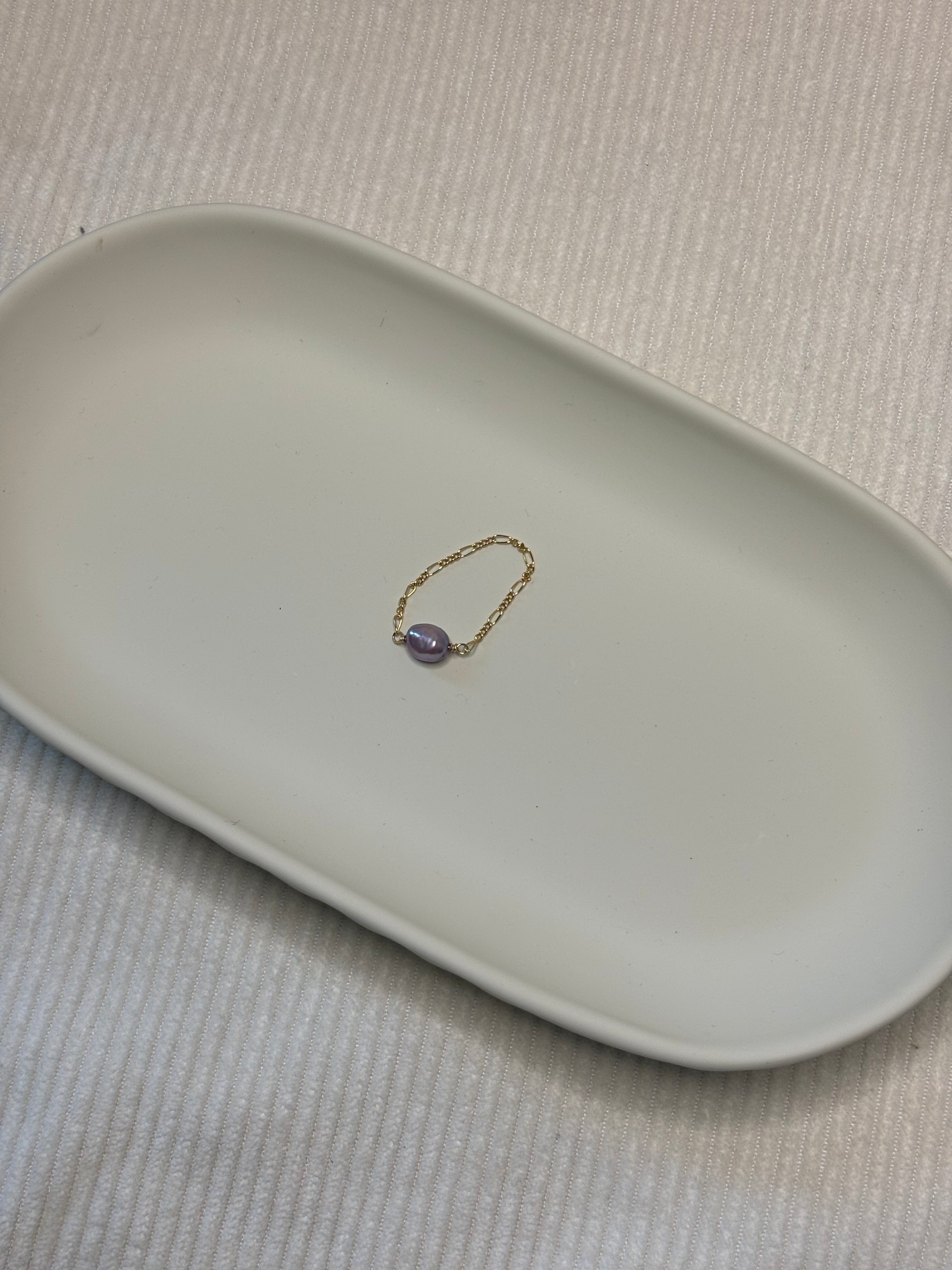 Gold-Filled Freshwater Pearl Chain Ring