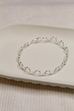 Gold/Silver Plated Gemstone Wavy Bangle Bracelet