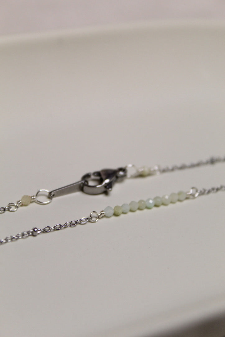 Stainless Steel Dainty Gemstone Necklace