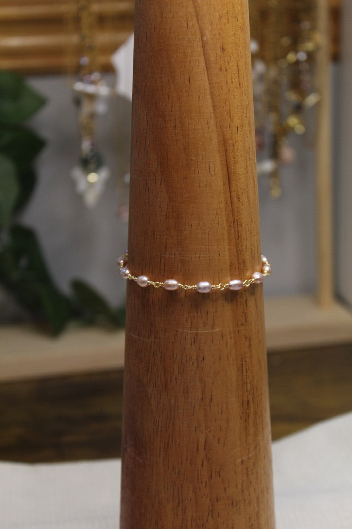 Plated Pearl Link Bracelet