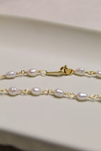 Plated Pearl Link Bracelet