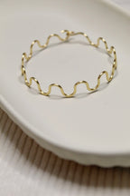 Gold/Silver Plated Wavy Bangle Bracelet