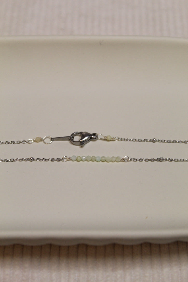 Stainless Steel Dainty Gemstone Necklace
