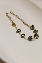 Gold Plated Half Pearl Half Chain Bracelet