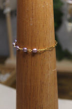 Gold Plated Half Pearl Half Chain Bracelet